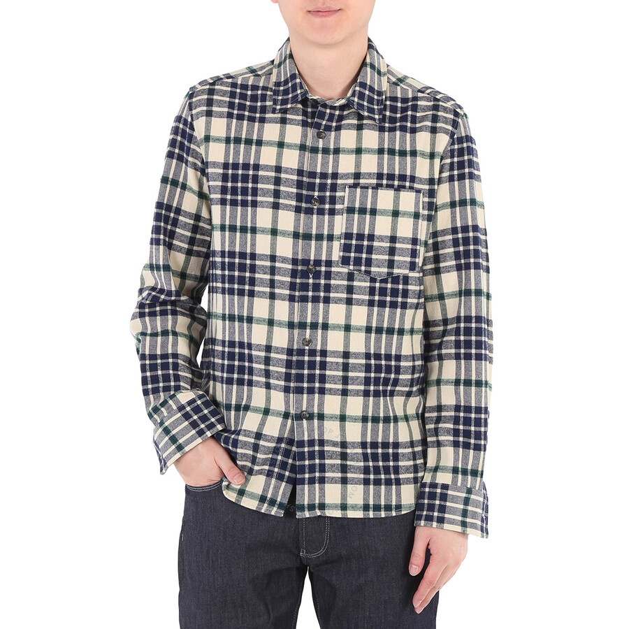 A.P.C. Men's Ecru John Checked Overshirt - 1