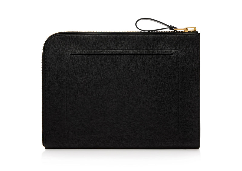 GRAIN LEATHER DOUBLE ZIP PORTFOLIO 3