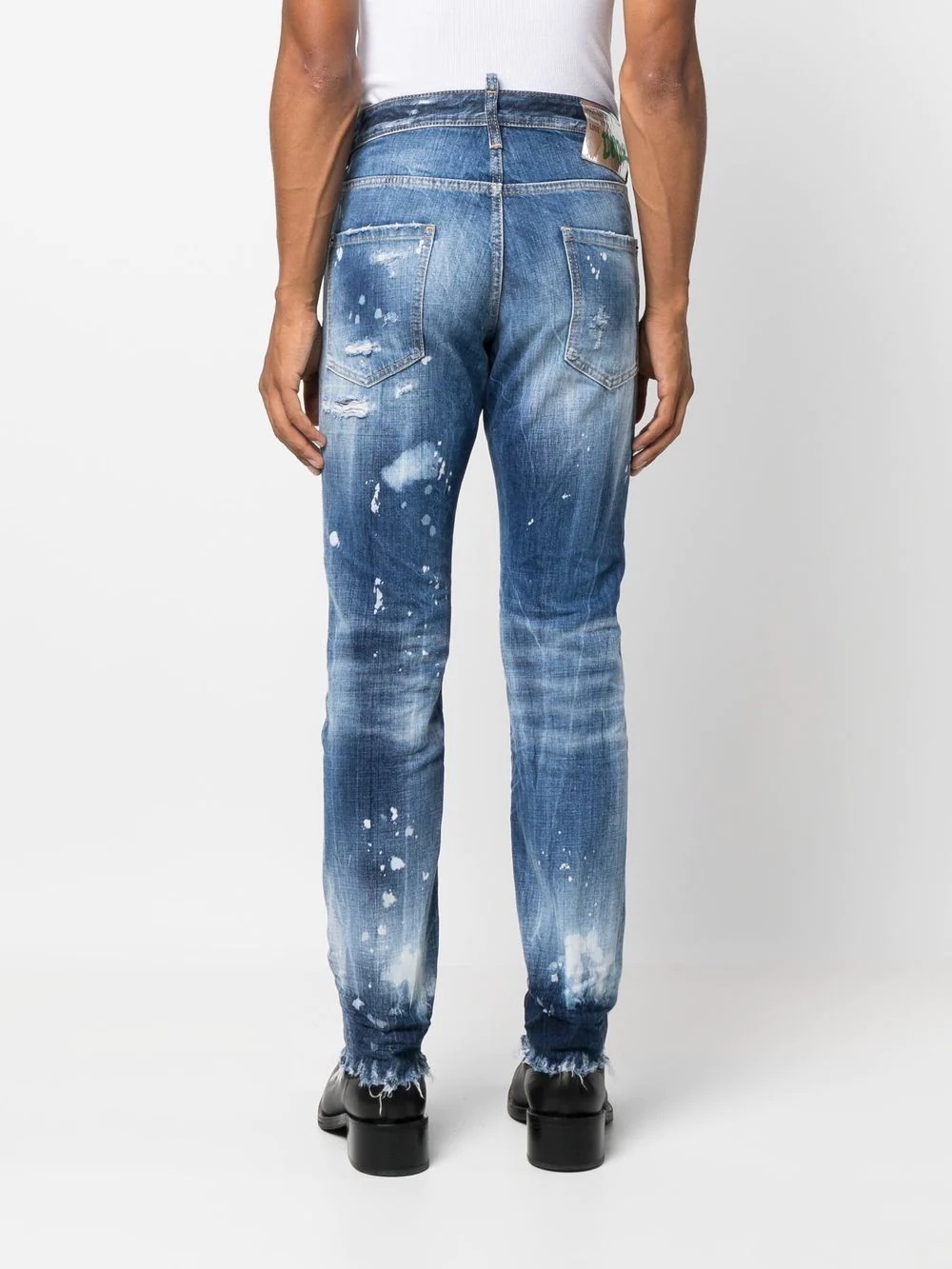 distressed-finish slim-fit jeans - 4