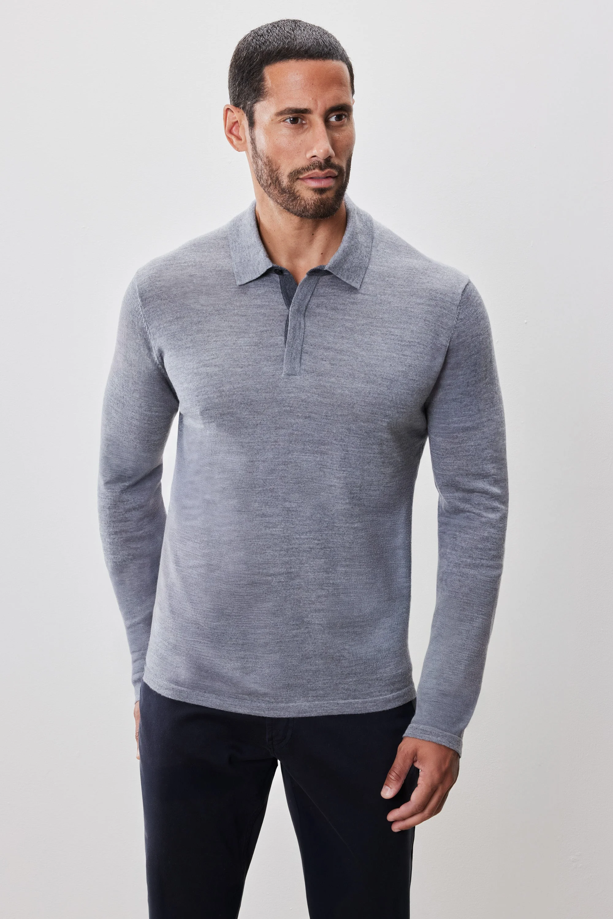 Thomas Long Sleeve Sweater Polo - 1