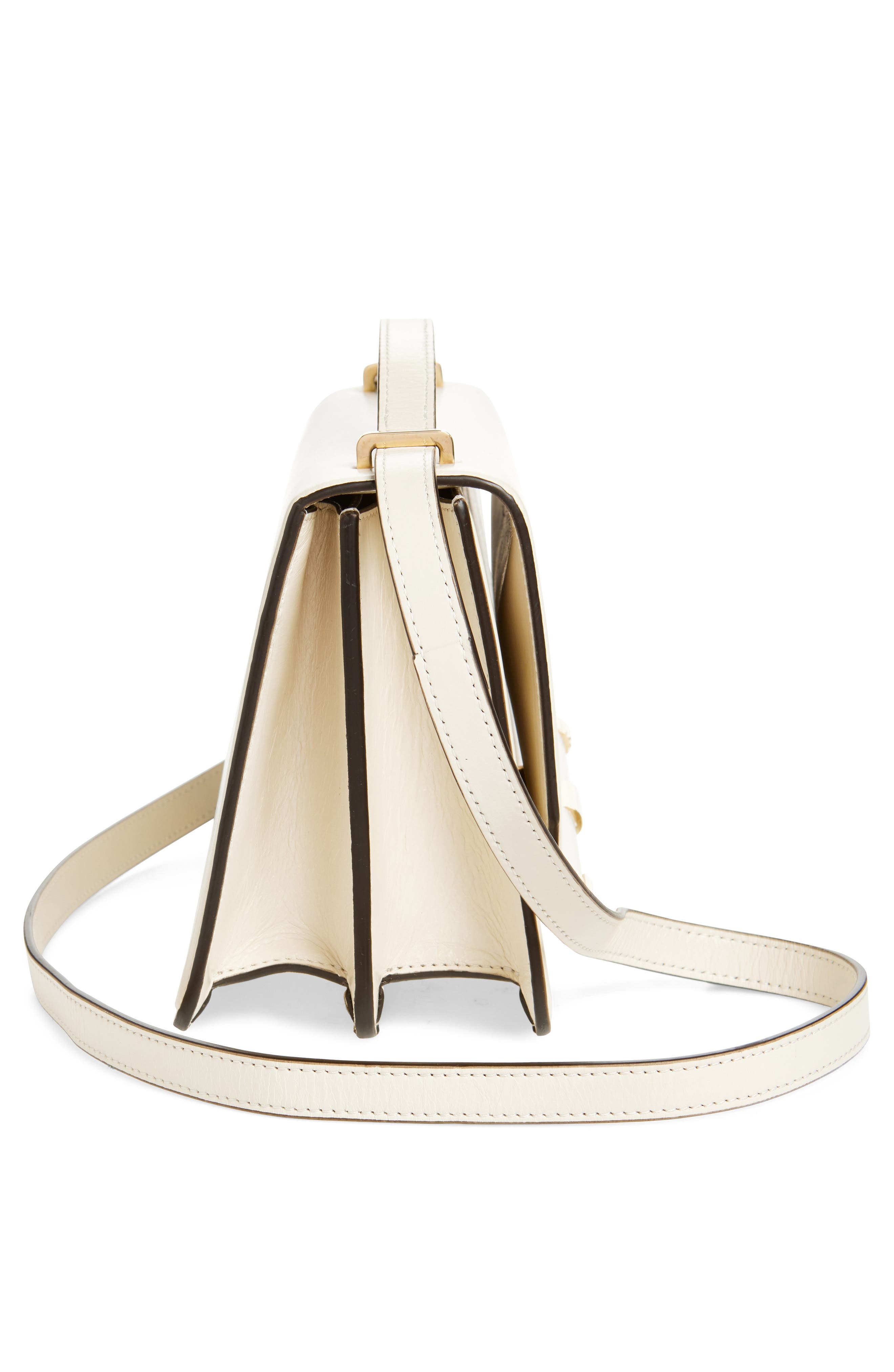Victoria Beckham 202 Distressed Leather Shoulder Bag in Ivory at Nordstrom - 6