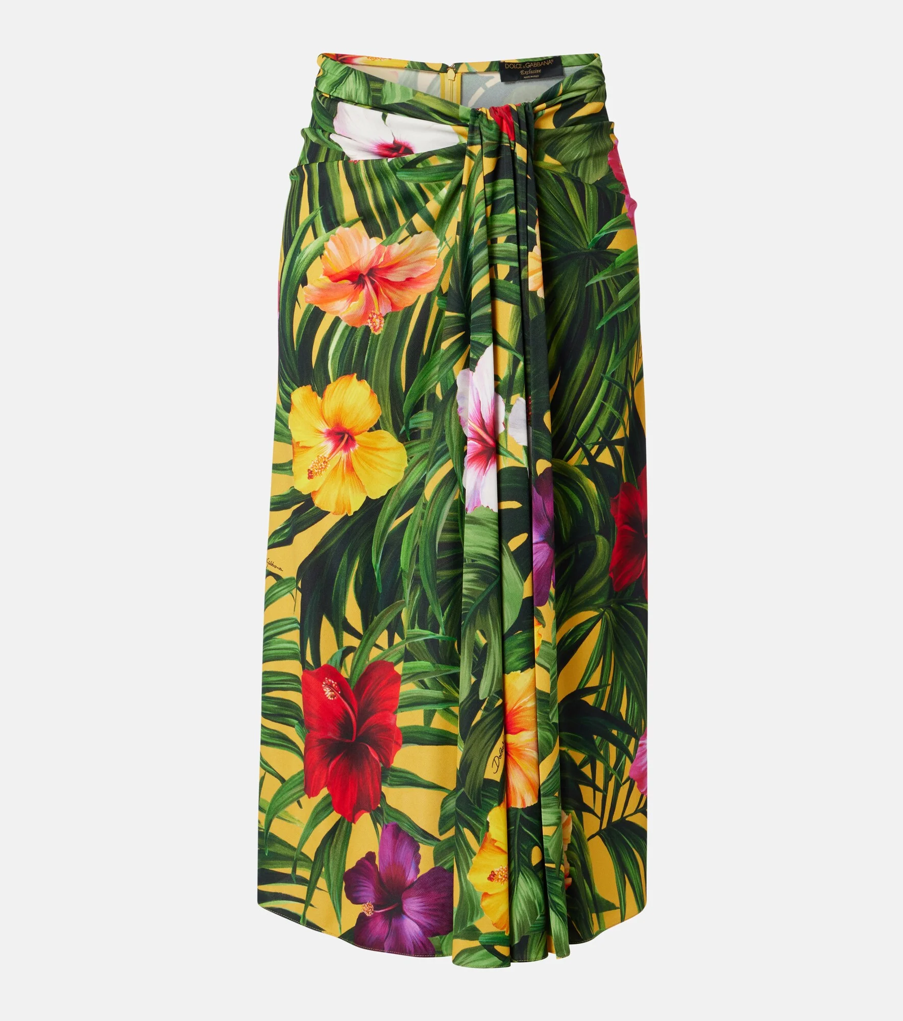 Draped floral midi skirt - 1