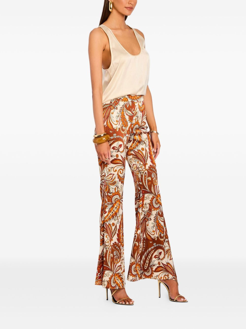 Harmoni paisley-print flared trousers - 3