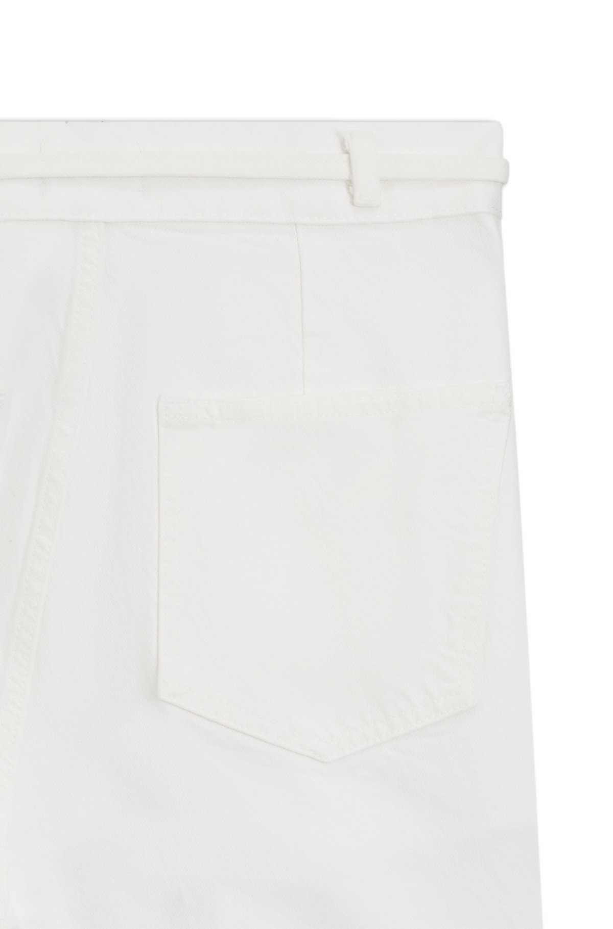 WIDE-LEG JEANS IN CREAM DENIM WITH FRONT PLEATS - 2
