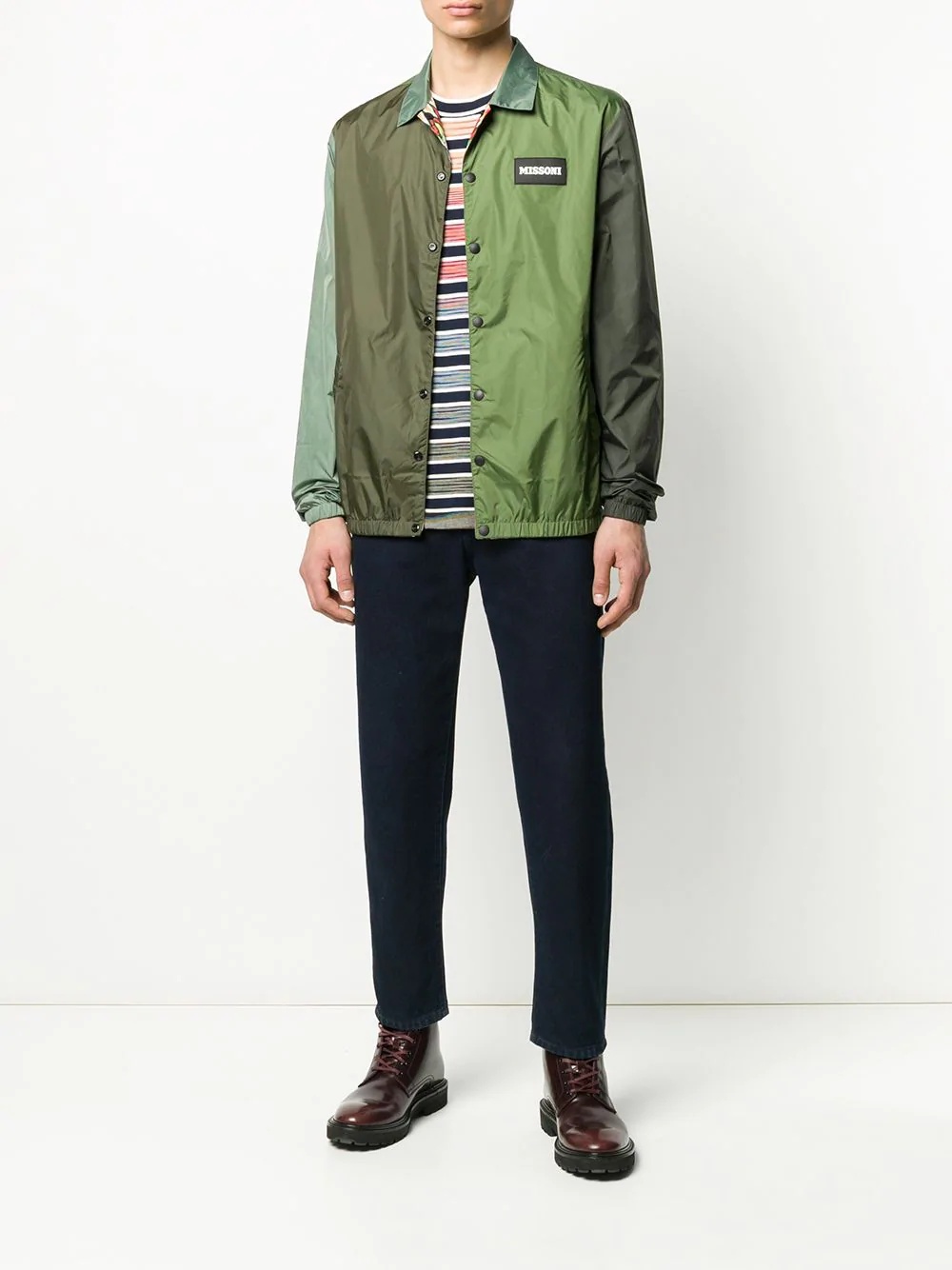 colour-block jacket - 2