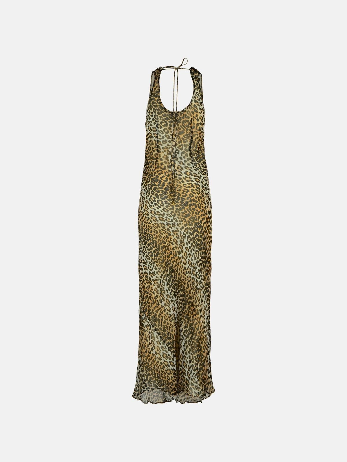 LEOPARD PRINT VISCOSE LONG DRESS - 3