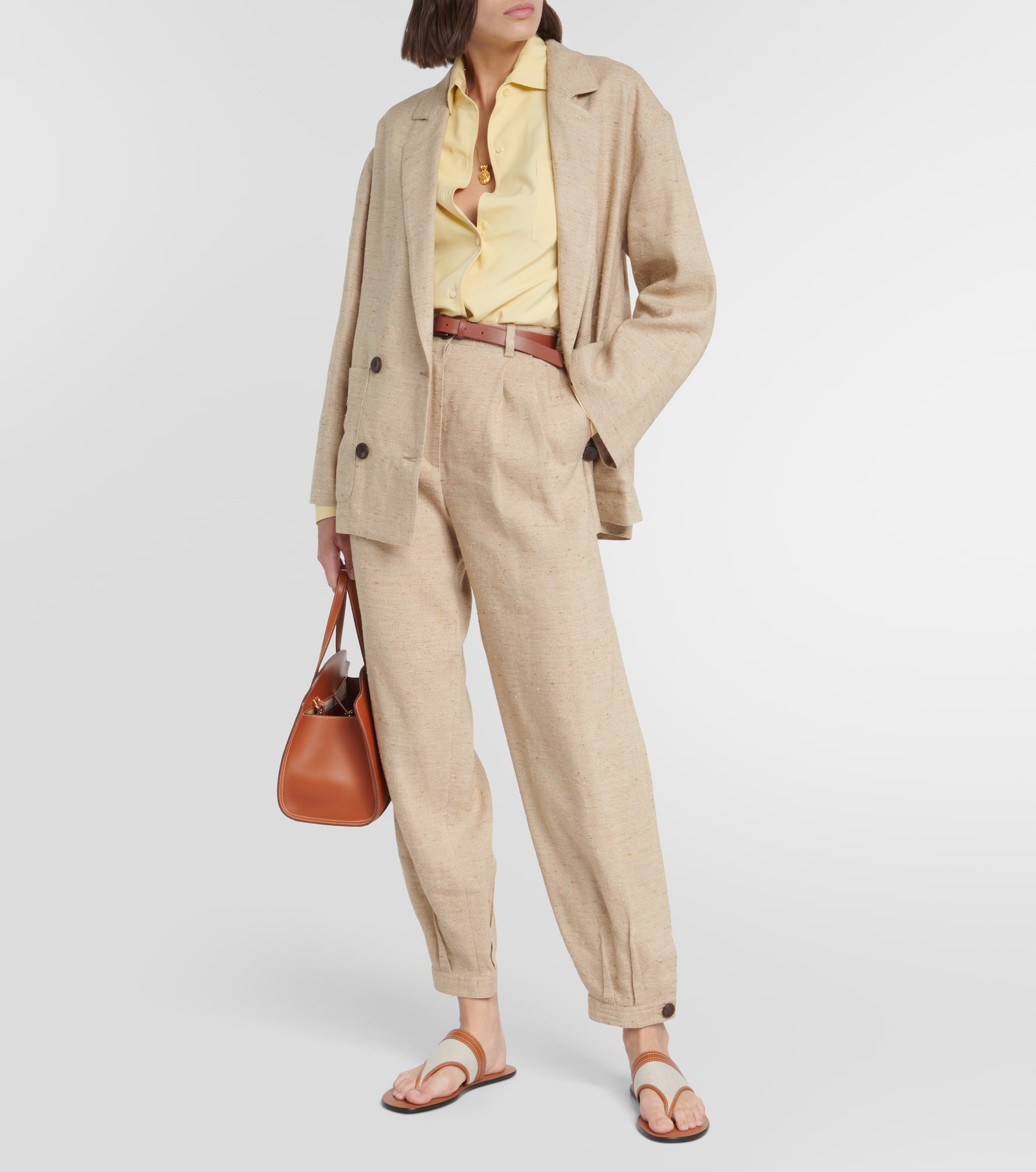 Linen, cashmere, and silk pants - 2