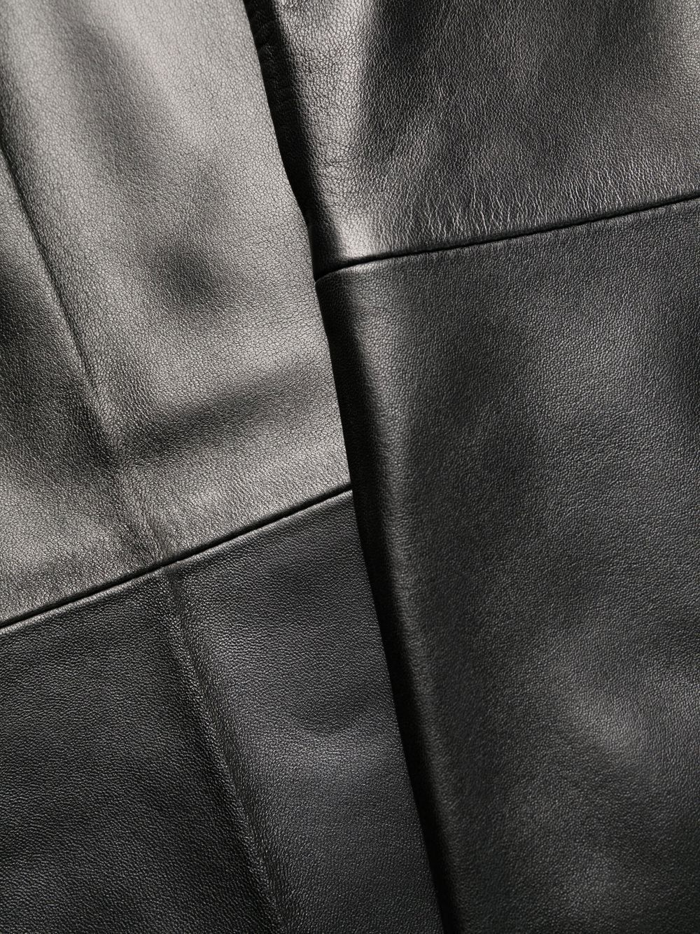 pleat-detail leather trousers - 5