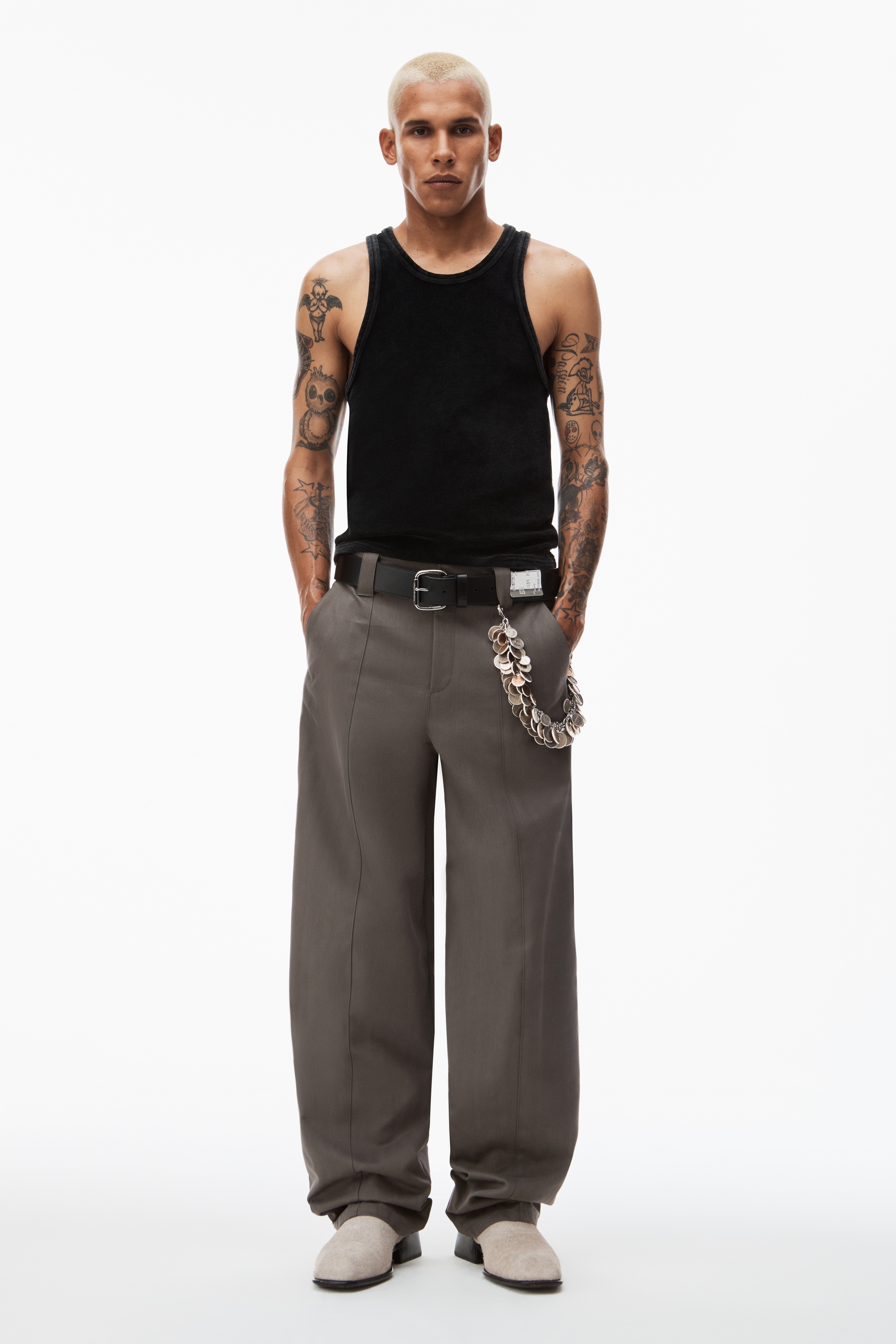 crew neck tank top in velour - 6