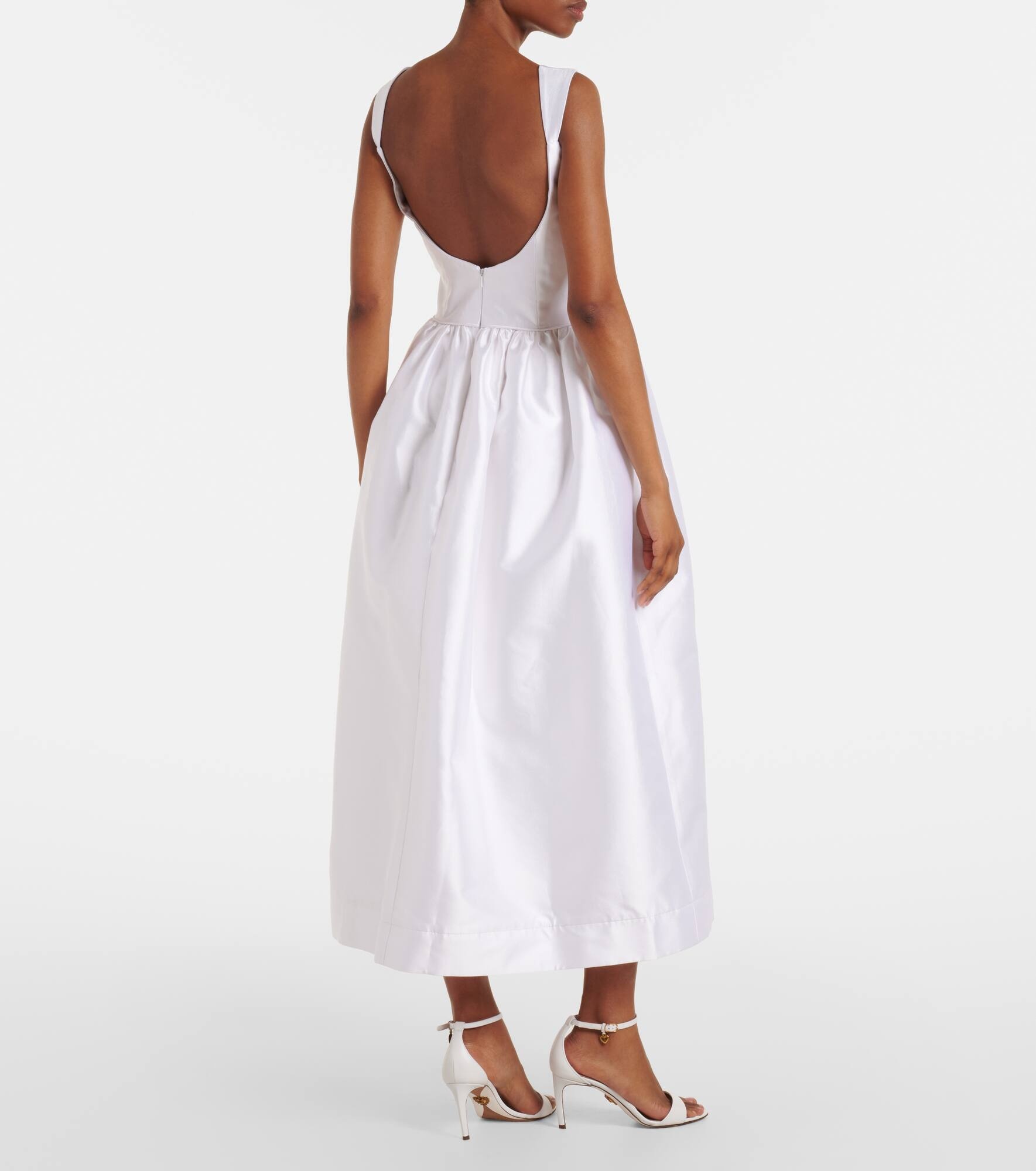 Apple cotton and silk midi dress - 3