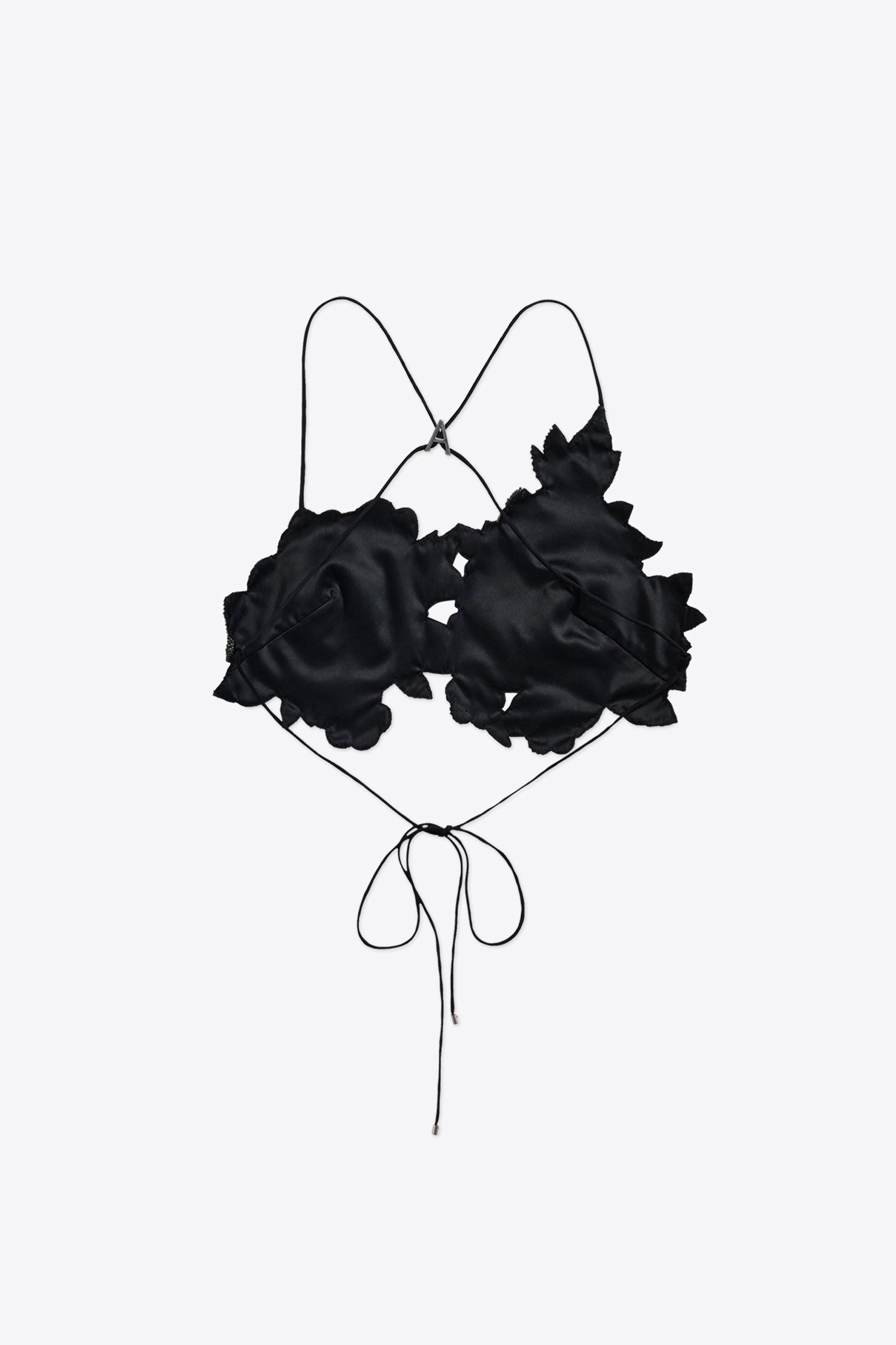 EMBROIDERED CRYSTAL FLOWER BRA TOP - 2