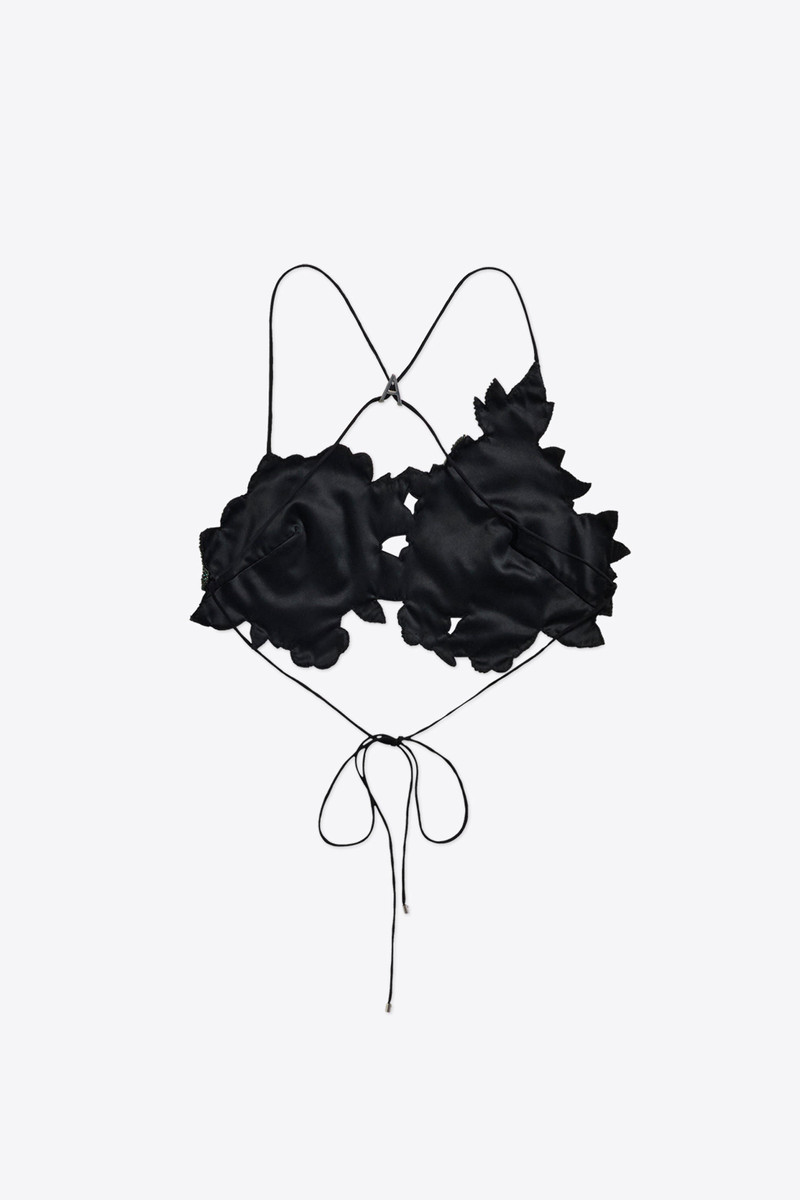 AREA EMBROIDERED CRYSTAL FLOWER BRA TOP outlook
