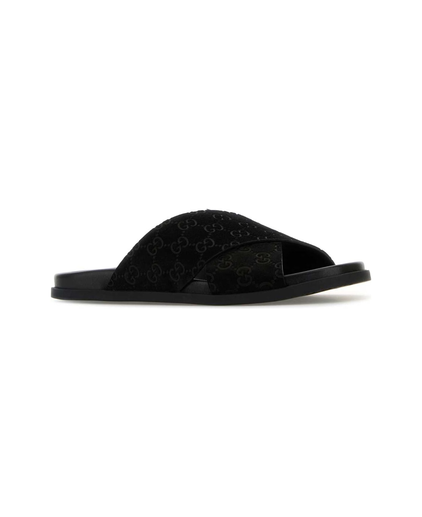 Black Suede Slippers - 2