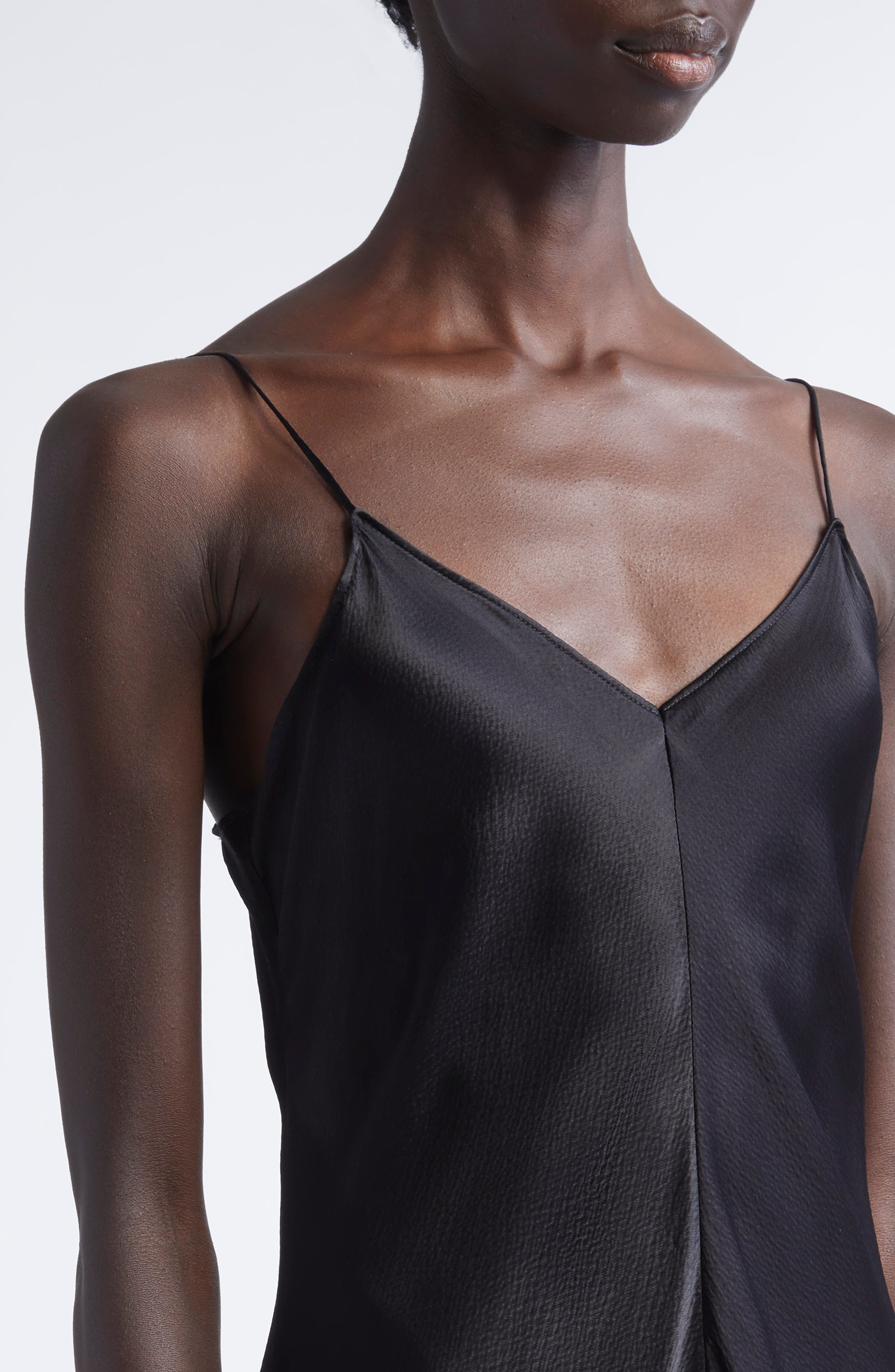 FFORME Laylay Dropped Waist Hammered Satin Dress in Black at Nordstrom - 4