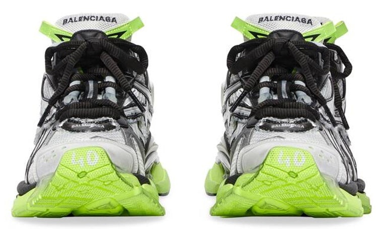 Balenciaga Runner Sneakers 'White Black and Neon Yellow Mesh and Nylon' 677403W3RBP1093 - 5