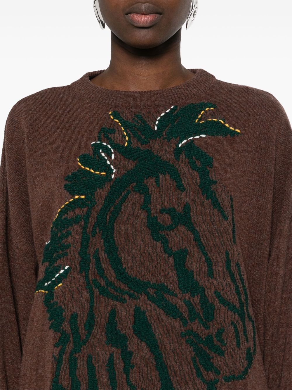 Horse Head-jacquard jumper - 5
