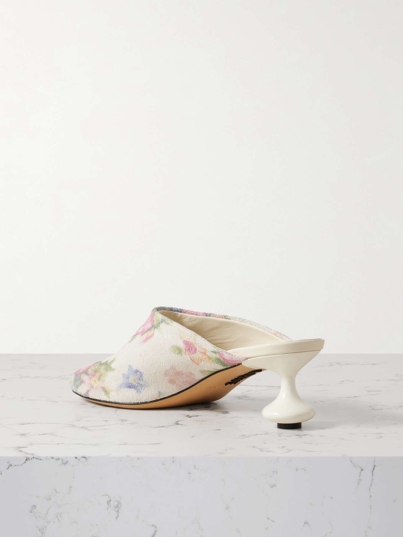 Toy floral-print brushed-suede mules - 3