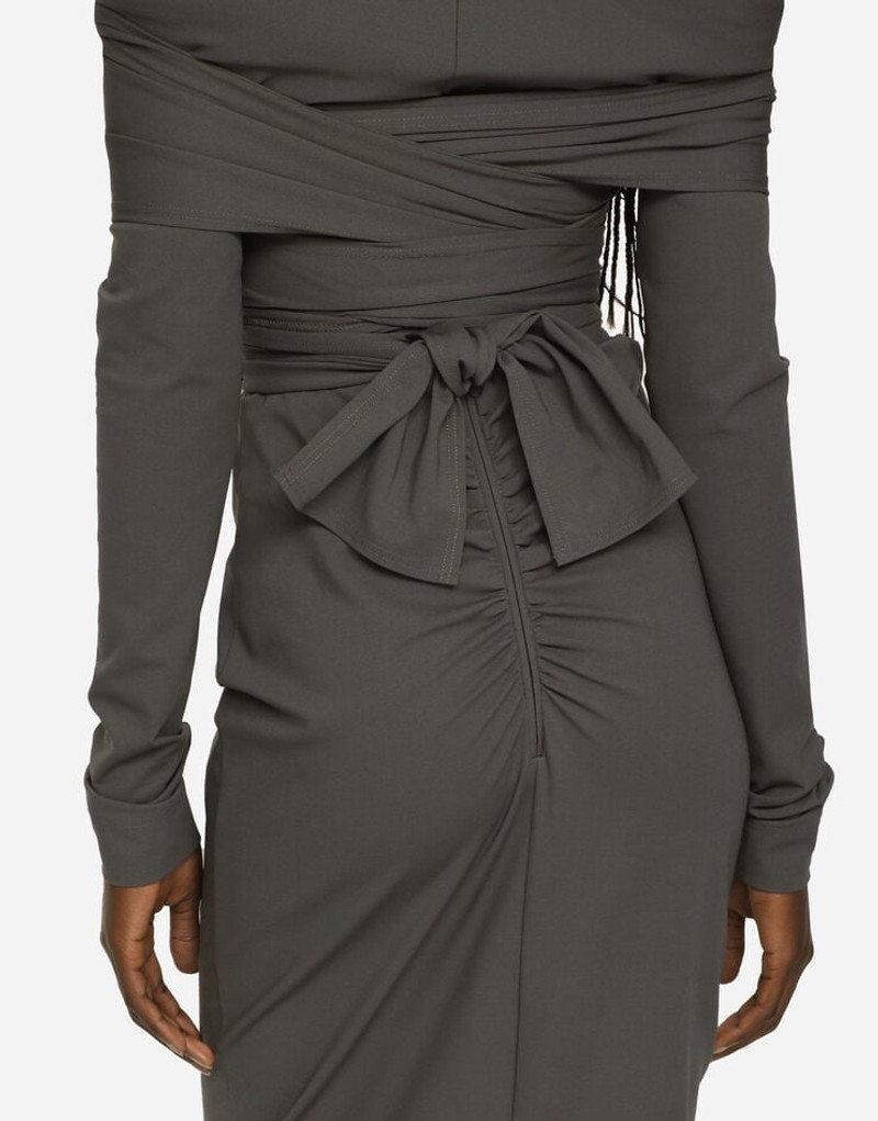 Long stretch jersey Milano rib dress 6