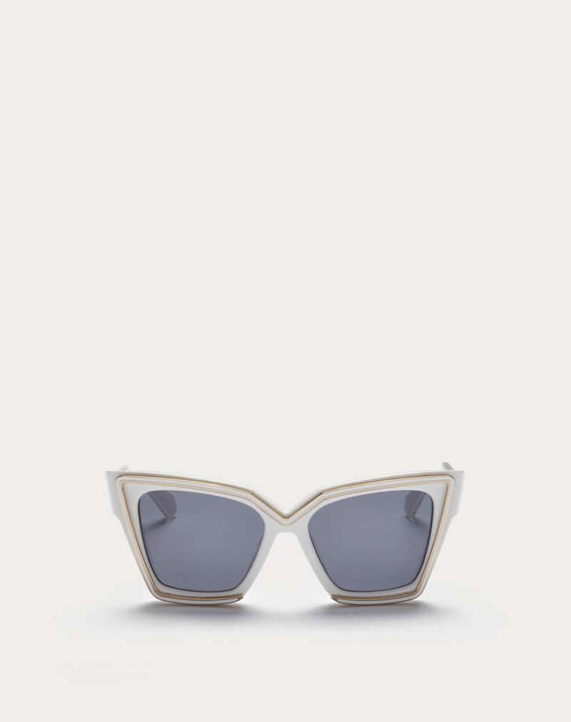V - GRACE OVERSIZED CATEYE ACETATE FRAME WITH TITANIUM DETAILS - 1
