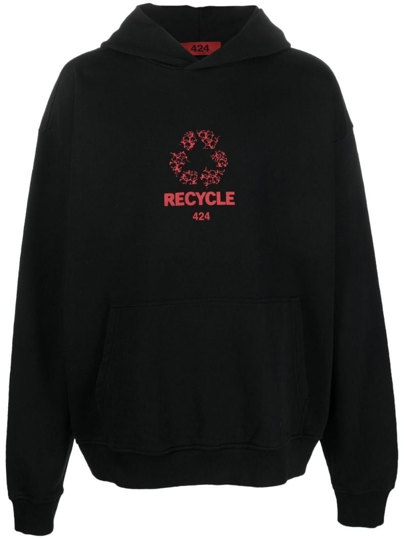 logo-print 'Recycle' hoodie - 1