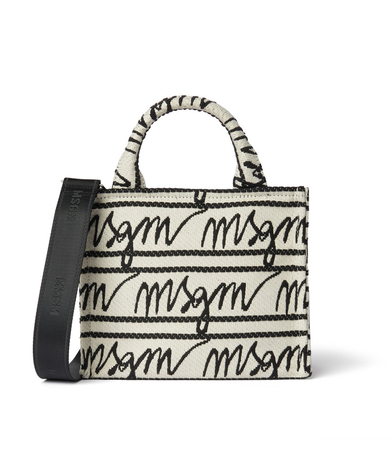 Small anvas tote bag with jacquard logo 5