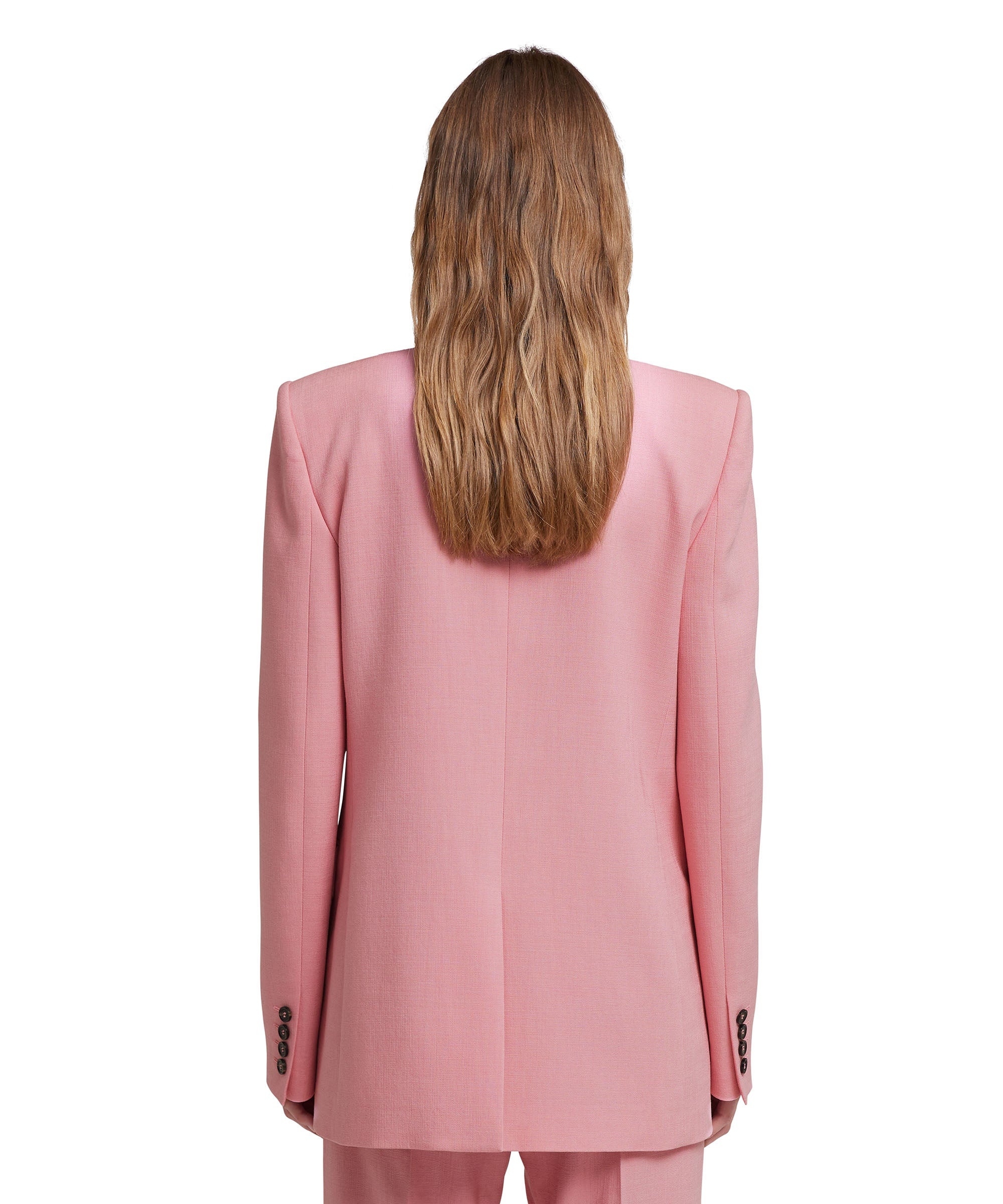 Flamed viscose canvas double-breasted jacket with fluid fabric lining and "desert flowers" print - 3