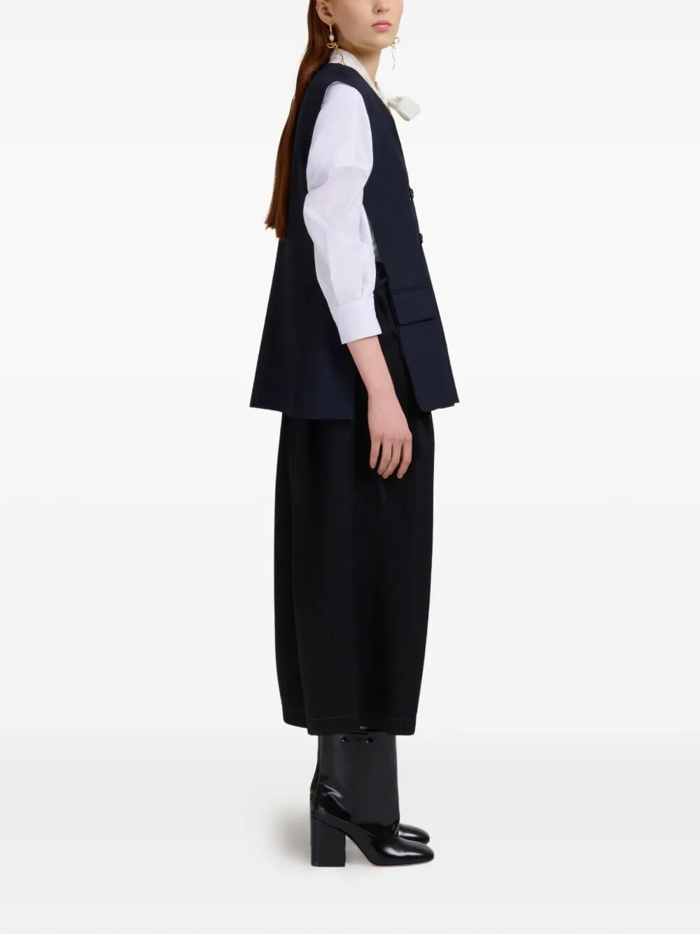 Wool Waistcoat With Side Slits - 6