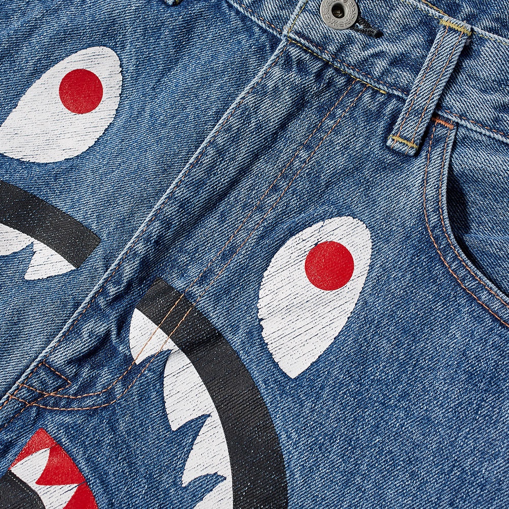 A Bathing Ape Shark Washed Wide Fit Denim Pant - 2