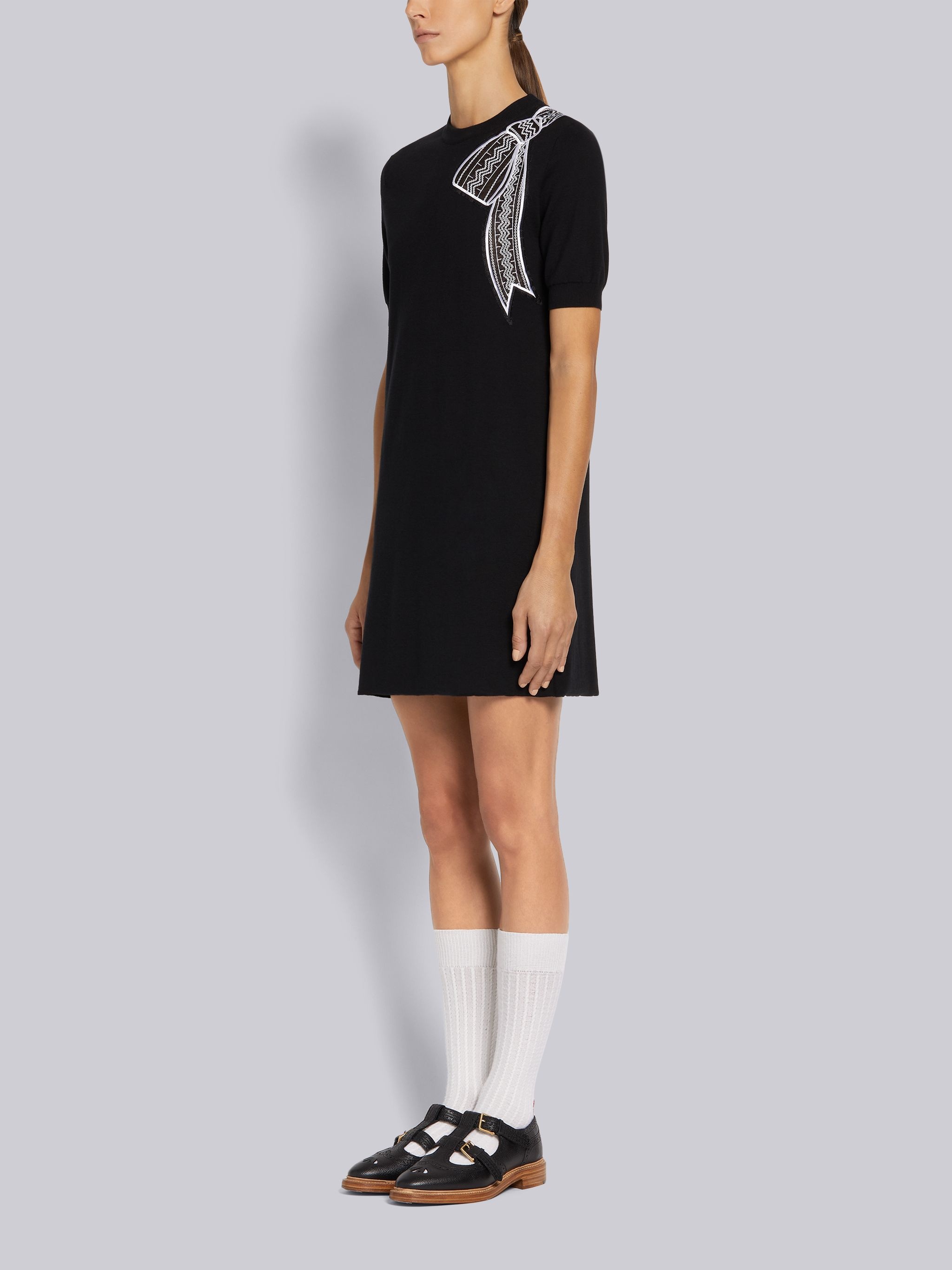 Black Pebbled Calfskin 2-Strap T-Bar Thom John - 6