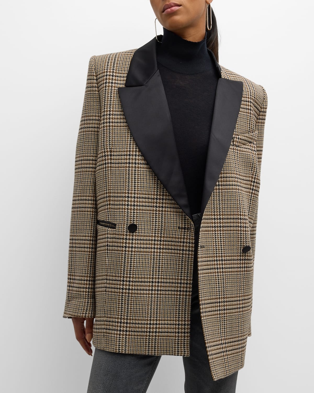 Graphic Elegance Houndstooth Plaid Jacket - 7