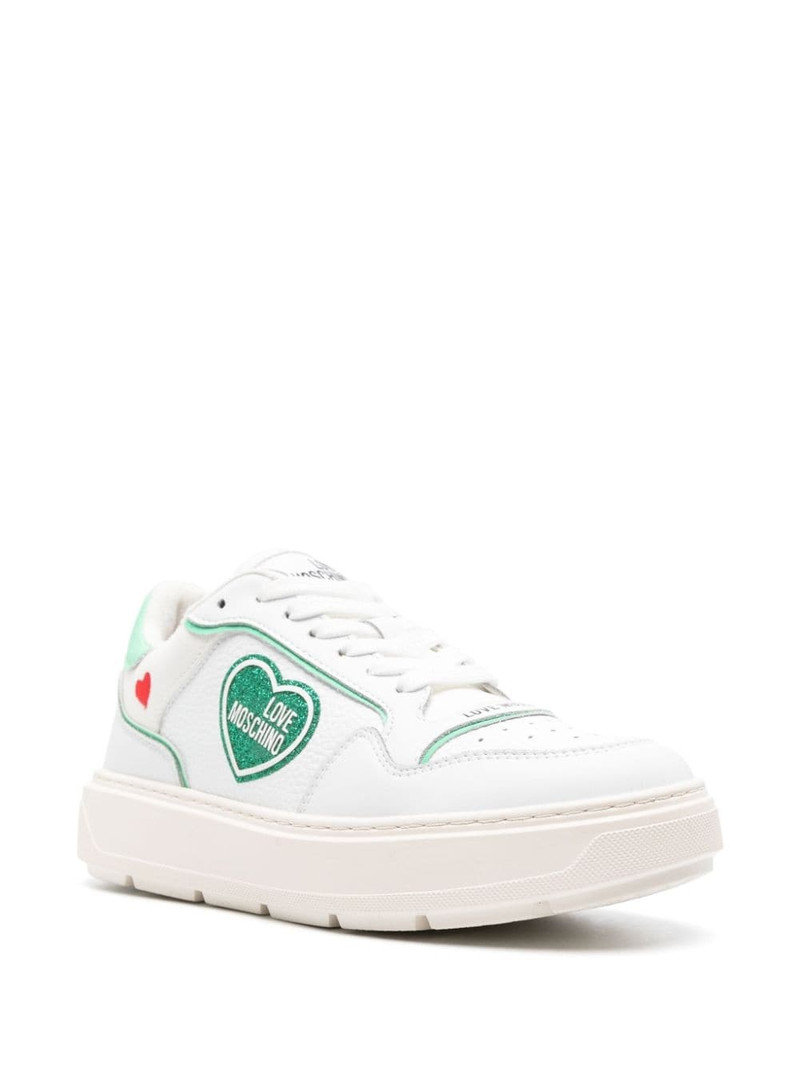 Moschino glitter-detailed leather sneakers outlook