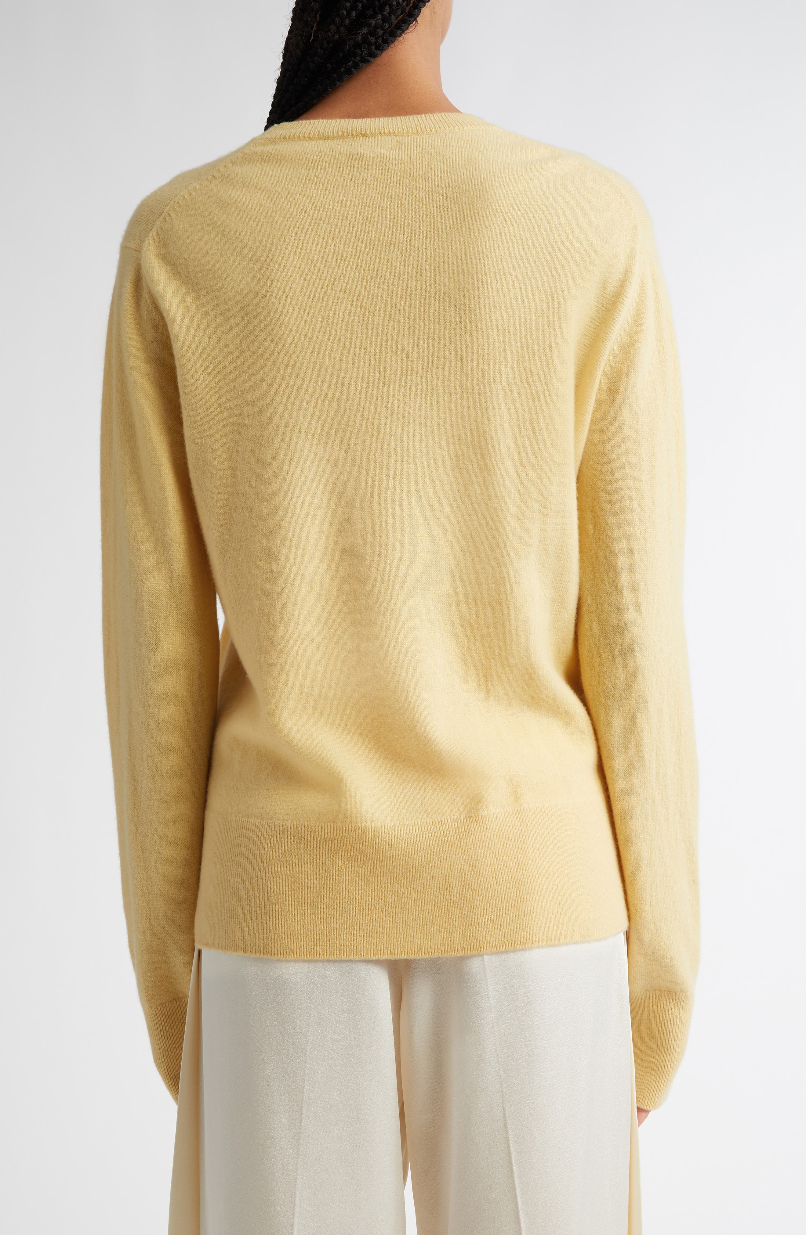 TOTEME Cashmere Crewneck Sweater in Soft Yellow at Nordstrom - 3