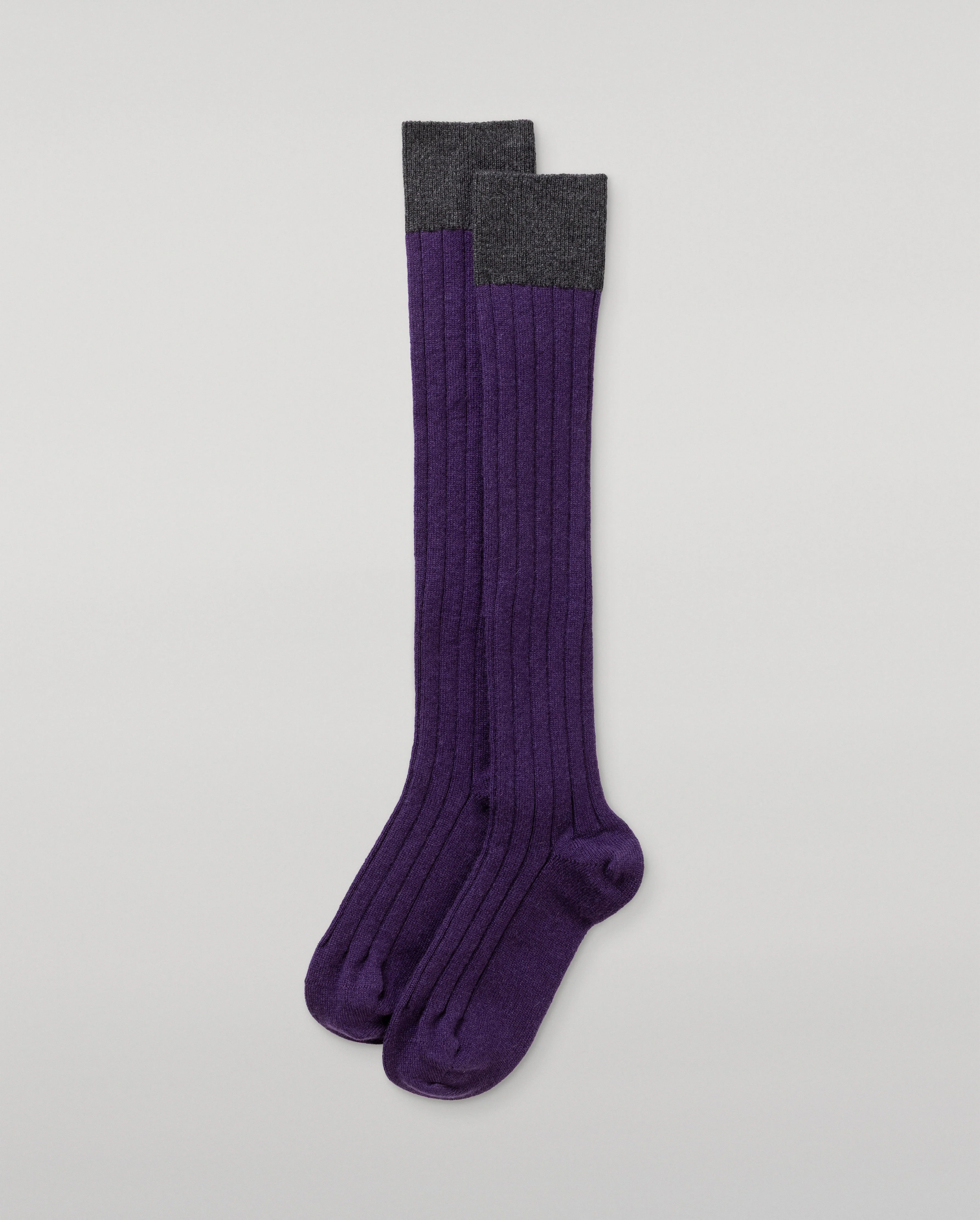 Ainsley Women's Long Purple Cashmere Socks - 1