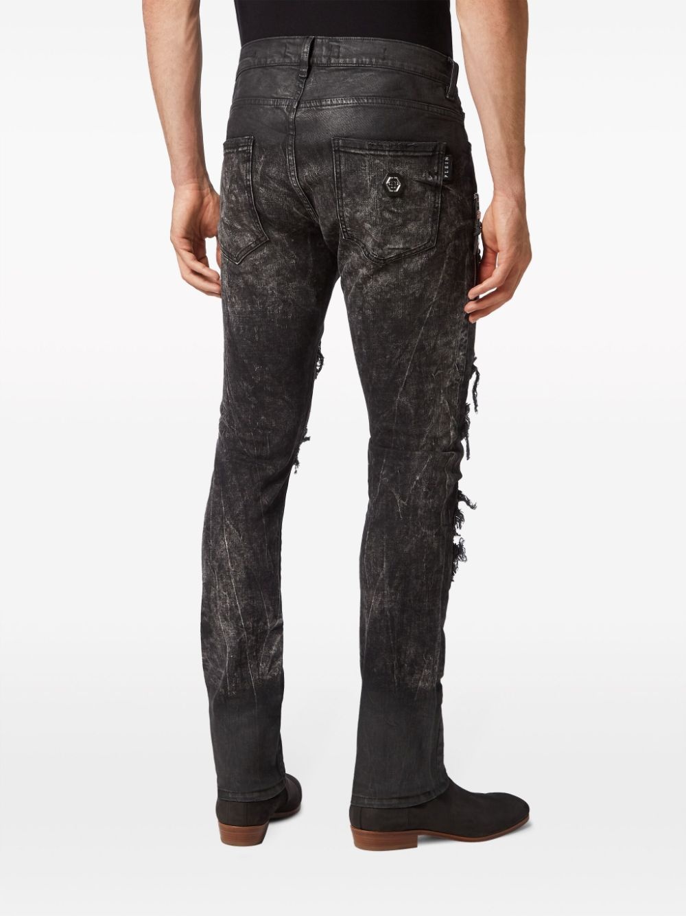 ripped stonewashed skinny jeans - 4