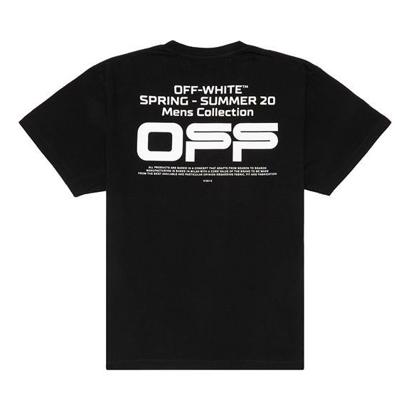 Off-White Wavy Line White T-Shirt Printing Short Sleeve Loose Fit Black OMAA038R201850041001 - 2