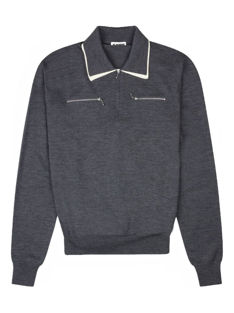 zip collar polo shirt 1