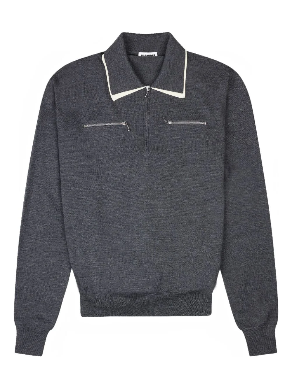 zip collar polo shirt - 1