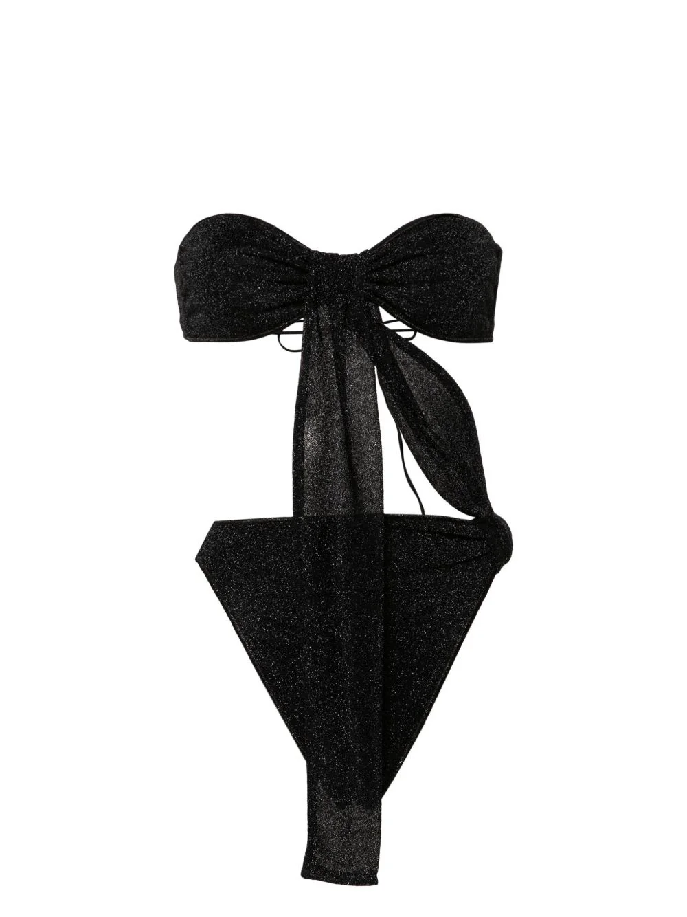 cut-out detail lurex swimsuit - 1