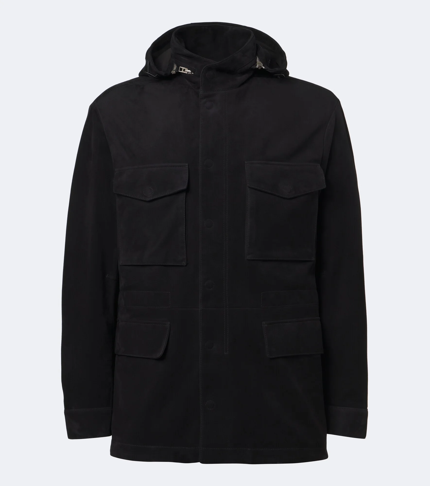 Hooded suede field jacket - 1