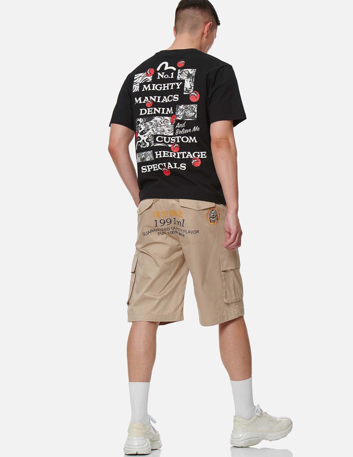 Daruma Label Embroidered Cargo Shorts - 3
