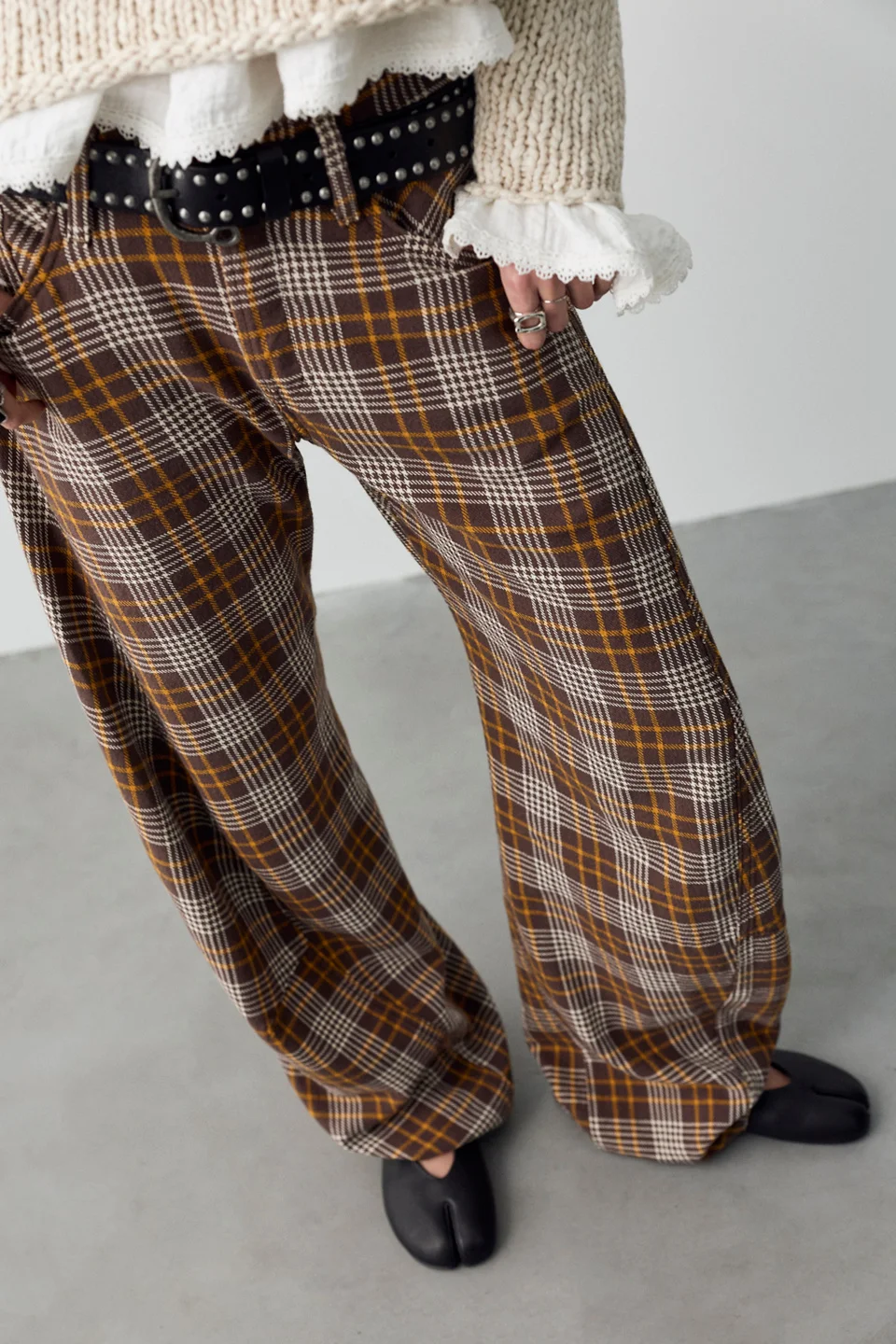We The Free Fable Plaid Low-Rise Twisted Bowed Jeans - 1