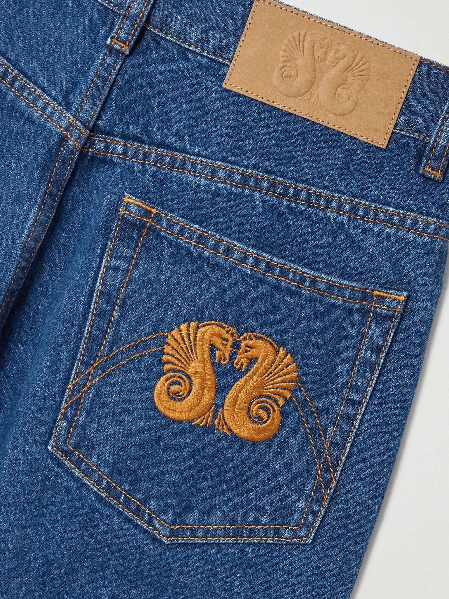 Nariida Java embroidered high-rise wide-leg jeans Mid denim - 6