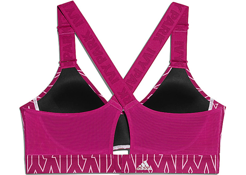 adidas adidas Ivy Park Medium-Support Monogram Cutout Bra Bold Pink outlook