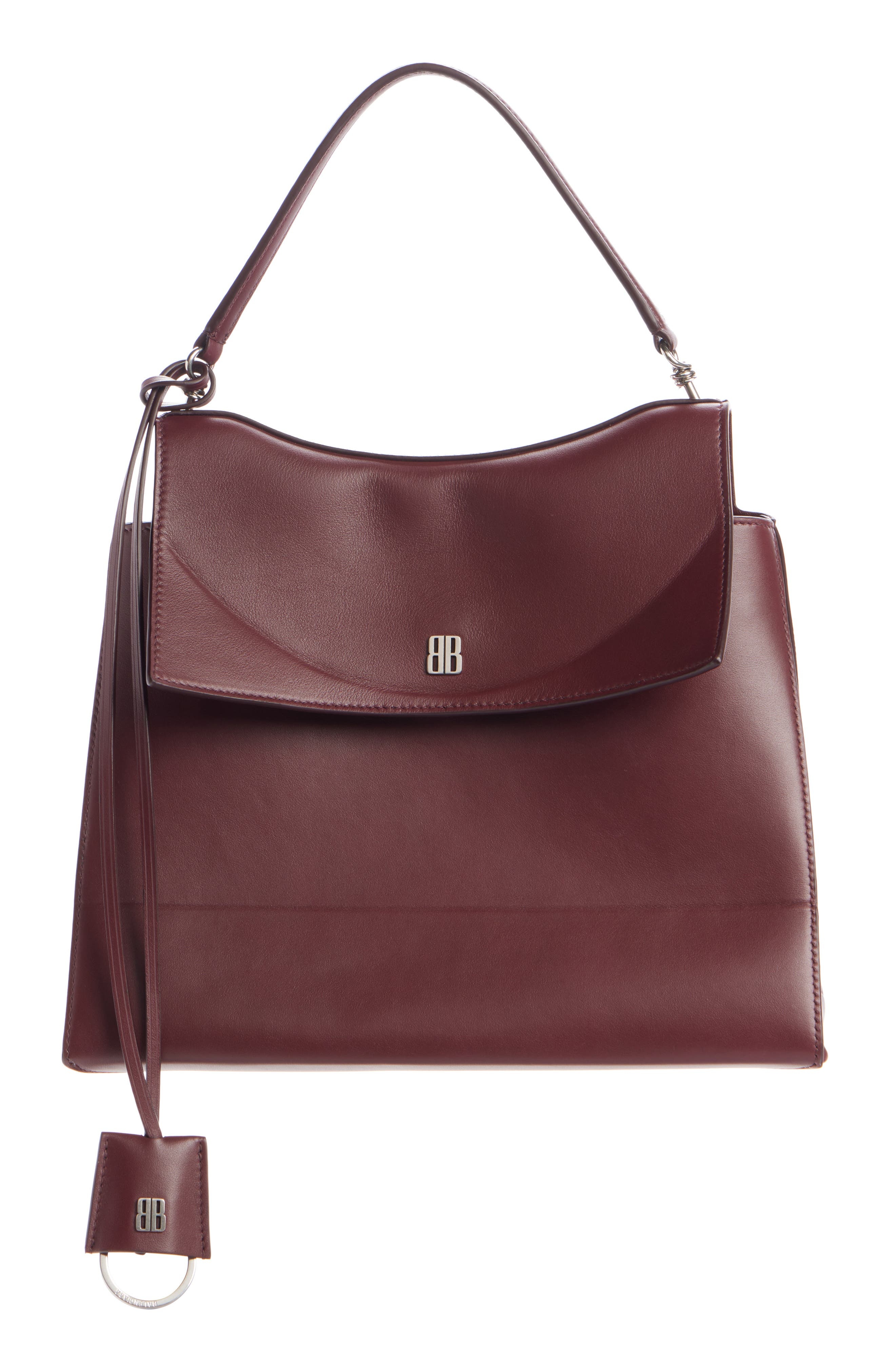 Balenciaga Medium Nano BB Leather Top Handle Bag in 6036 Dark Burgundy at Nordstrom - 1