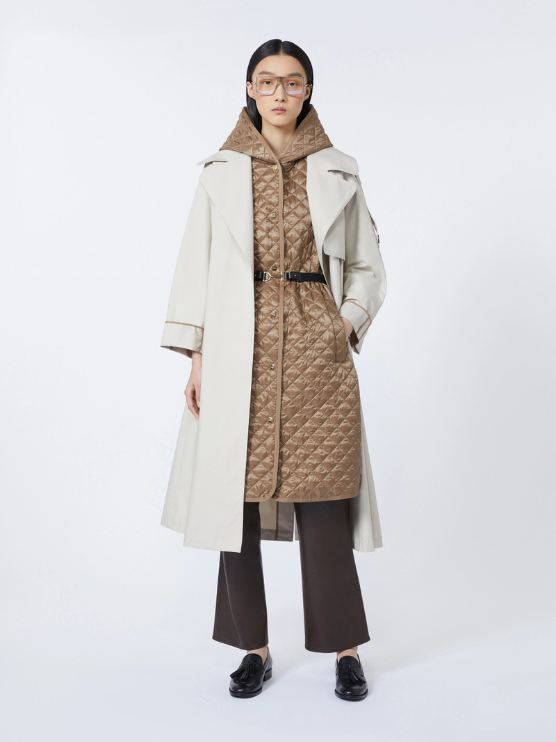 Max Mara Long water-repellent canvas padded gilet - HAZELNUT BROWN outlook
