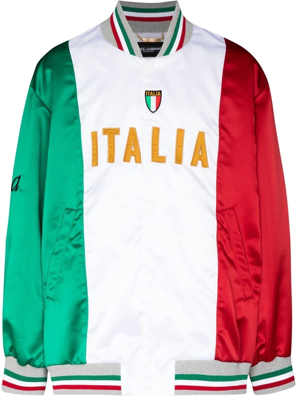 Italia colour-block bomber jacket - 1