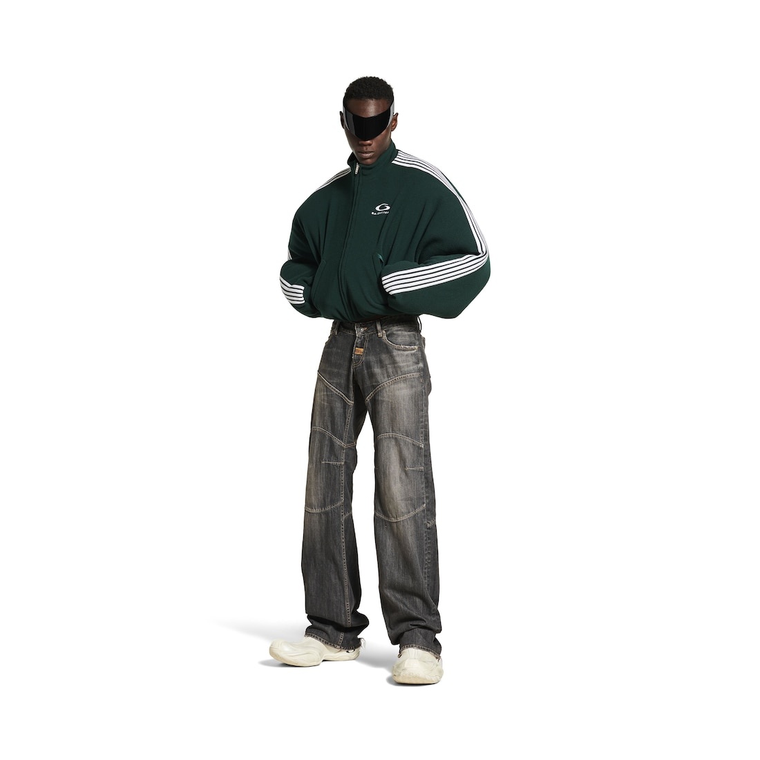 BALENCIAGA LOOP SPORTS ROUND ジップ ロゴ ジャケット トラック Balenciaga Green Loop Sports Icon Round Zip-Up Jacket Balenciaga