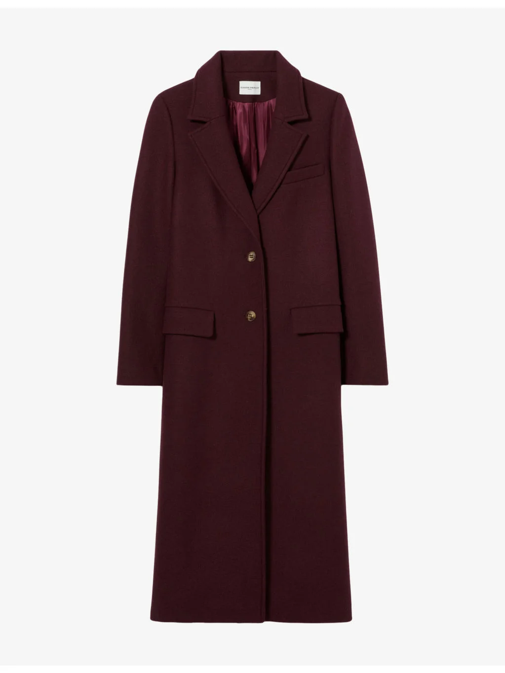 Side-Pocket Longline Wool-Blend Coat - 1