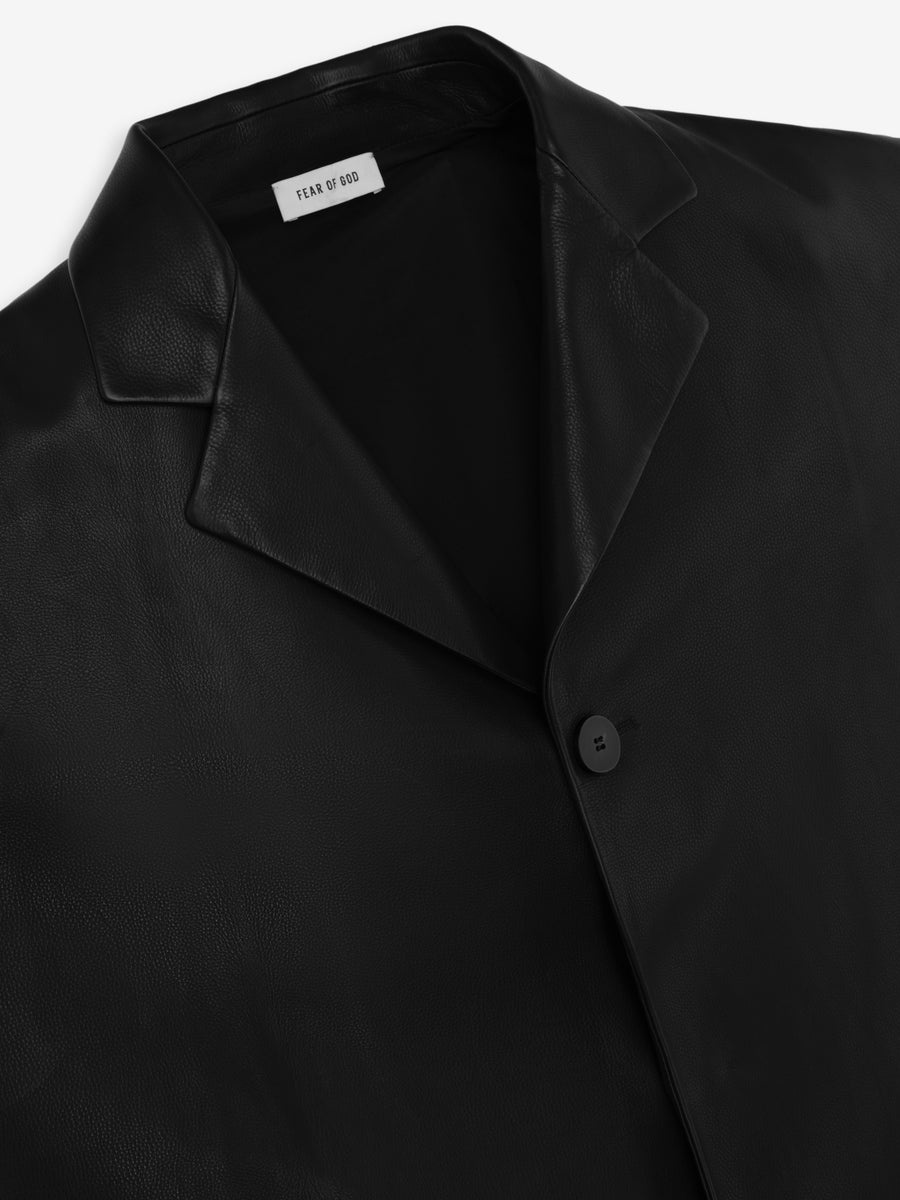 Leather Relaxed Blazer - 5