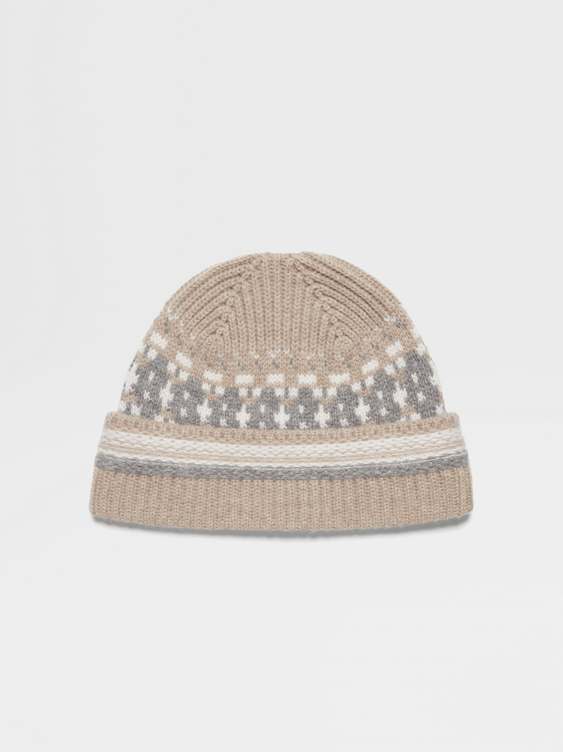 LIGHT TAUPE OASI CASHMERE BEANIE 3